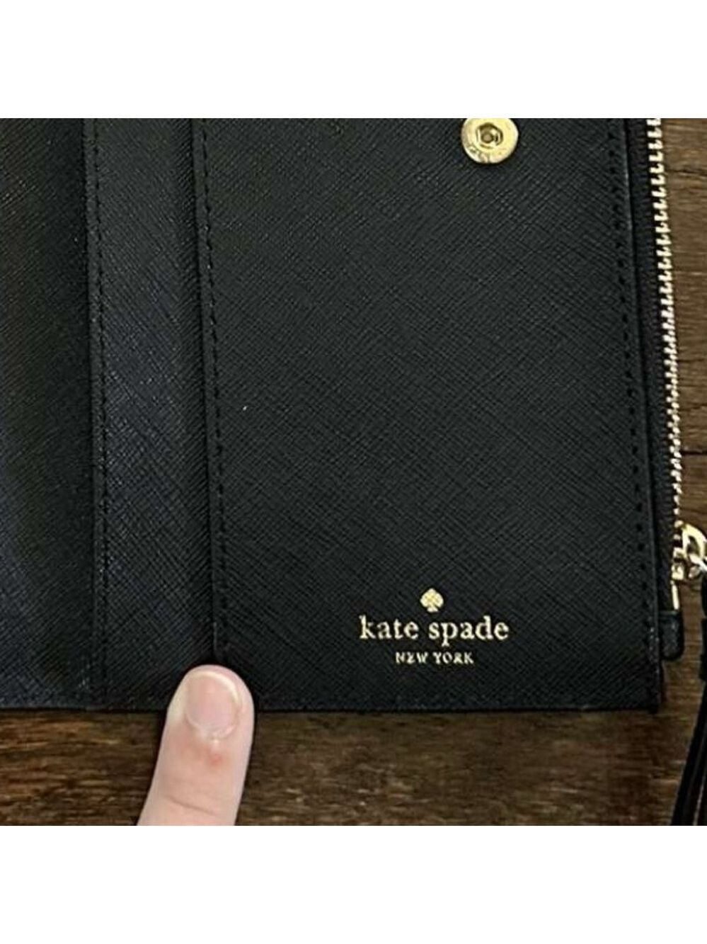 Kate Spade Black Leather Wristlet/wallet-EUC - Picture 9 of 11